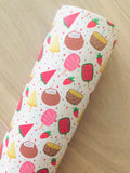 Custom Printed Smooth Leather Summer Fruits and Popsicles