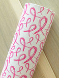 Custom Printed Smooth Leather Breast Cancer Awareness Pink Ribbon