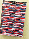 Printed Pebbled Faux Leather 4th of July Brushstroke