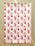 Custom Printed Smooth Faux Leather Bloody Hands - Felt Backing