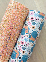 Lux Iridescent Peach Chunky Glitter Fabric Sheet