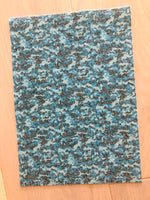 Blue Camouflage Glitter Fabric