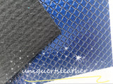 Textured Square Faux Leather Blue