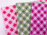 Printed Plaid Chunky Glitter Fabric Sheet