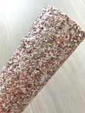 LUX Gold and White Chunky Glitter Fabric - Soft Felt Backing