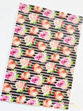 Custom Printed Soft Leather Summer Peach with Flowers