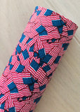 Printed Pebbled Faux Leather American Flags