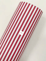 White Faux Leather with Printed Strips - Red, White and Blue Color Options