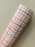 Custom Printed Smooth Faux Leather Watercolor Wavy Brushstrokes