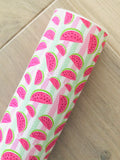 Printed Pebbled Faux Leather Watermelon Design