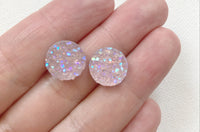 12mm Iridescent Pink Cabochon Druzy(10pcs)