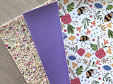 Custom Printed Smooth Leather Bee and Floral