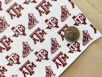 Printed Faux Leather College Sports Team Texas A&M