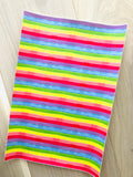 Printed Pebbled Faux Leather Watercolor Stripes Design