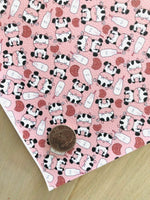 Printed Pebbled Faux Leather Cow, Cookies and Milk