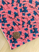 Printed Pebbled Faux Leather American Flags