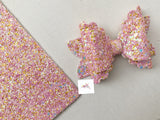 Pink Lemonade, Premium Chunky Glitter Fabric Sheet - Canvas Backing