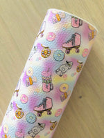 Printed Pebbled Faux Leather Roll Skate Design