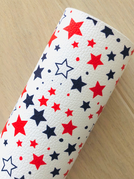 Printed Pebbled Faux Leather Stars