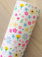 Printed Pebbled Faux Leather Small Flowers