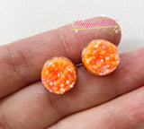 Neon Orange Chunky Faux Druzy Cabochons (10pcs)