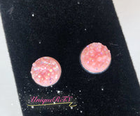 Pastel Pink Chunky Faux Druzy Cabochons (10pcs) - 2 Size Options