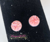 Pastel Pink Chunky Faux Druzy Cabochons (10pcs) - 2 Size Options