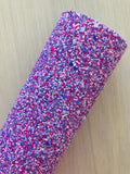 Mixed Purple and Pink Chunky Glitter Fabric Sheet - Nylon Backing