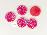 Red Iridescent Chunky Faux Druzy Cabochons (10pcs)