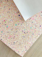 Iridescent Peach Color Chunky Glitter Fabric