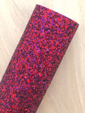 Lux Purple and Red Chunky Glitter Fabric Sheet