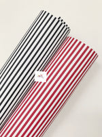 White Faux Leather with Printed Strips - Red, White and Blue Color Options