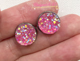 Pink Crystal Faux Druzy Cabochons (10pcs)