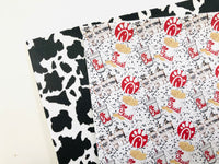 Custom Printed Smooth Faux Leather Cow Print