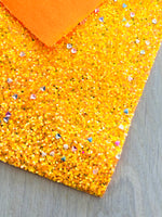 Orange Chunky Glitter - Orange Nylon Backing