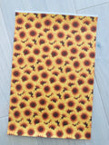 Custom Printed Smooth Faux Leather 3D Sunflowers