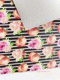 Custom Printed Soft Leather Summer Peach with Flowers