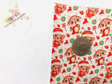 Printed Faux Leather Bear and Reindeer - White Cotton Backing