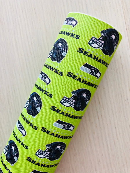 Printed Faux Leather Seahawks