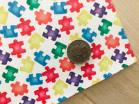 Custom Printed Smooth Leather Colorful Jigsaw Puzzles, Autism Awareness