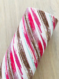 Custom Printed Smooth Faux Leather with a Brushstroke Design