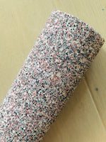 Mixed Rose Gold, Silver and White Chunky Glitter Fabric