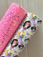 Custom Printed Smooth Faux Leather Princesses