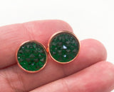 Green Flat Back Resin Cabochons (10pcs 12mm)