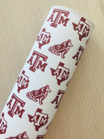 Printed Faux Leather College Sports Team Texas A&M