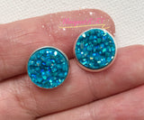 Teal Chunky Faux Druzy Cabochons (10pcs)