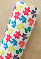 Custom Printed Smooth Leather Colorful Jigsaw Puzzles, Autism Awareness