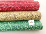 Custom Printed Smooth Leather Faux Glitters - 3 Color Options