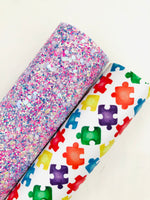 Custom Printed Smooth Leather Colorful Jigsaw Puzzles, Autism Awareness