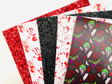 Custom Printed Smooth Faux Leather Blood Splatters